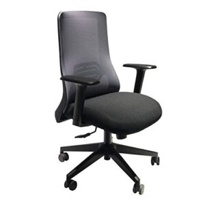 The Urban Port Mesh Back Adjustable Ergonomic Office Swivel Chair with Padded Seat and Casters, Black and Gray