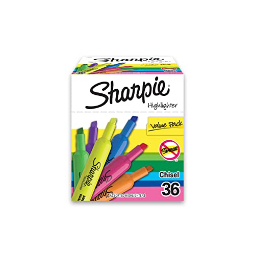 SHARPIE Tank Highlighters, Chisel Tip, Assorted Color Highlighters, Value Pack, 36 Count | The Storepaperoomates Retail Market - Fast Affordable Shopping
