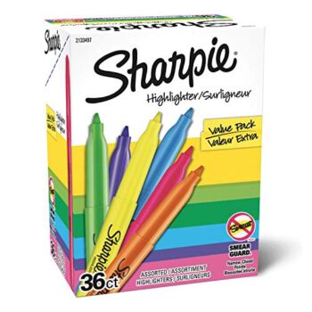 SHARPIE Pocket Highlighters, Narrow Chisel Tip, 6 Assorted Fluorescent Colors, Value Pack, 36 Count | The Storepaperoomates Retail Market - Fast Affordable Shopping