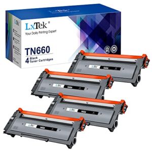 LxTek Compatible Toner Cartridge Replacement for Brother TN660 TN-660 TN630 TN-630 to Compatible with MFC-L2740DW HL-L2300D HL-L2380DW HL-L2340DW HL-L2320D DCP-L2540DW Printer(4 Black), High Yield