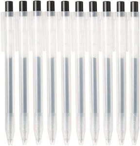 MUJI Smooth Gel Ink Ballpoint Pen Knock Type 10-Pieces Set, 0.5 mm Nib Size, Black