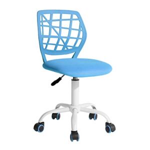 FurnitureR Computer Desk Chair, Swivel Armless Mesh Task Office Chair Adjustable Home Children Study Adjustable Height & Lumbar Support,W15.7”xD15.2”x H29.5-34.2″