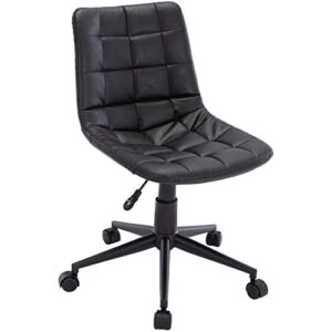 Wahson Home Office Chair Adjustable Height, PU Faux Leather Swivel Desk Chair for Home/Desk/Computer/Conference, Black