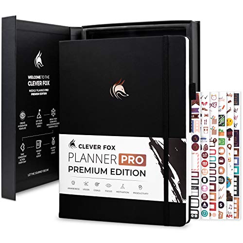 Clever Fox Planner Pro Premium Edition – Luxurious Weekly & Monthly Planner + Budget Planner Organizer for Productivity & Reaching Goals, Undated, A4 Hardcover + Keepsake Box, Lasts 1 Year, Black | The Storepaperoomates Retail Market - Fast Affordable Shopping