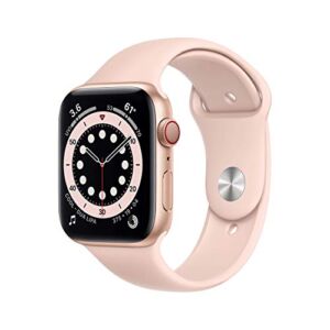 Apple Watch Series 6 (GPS + Cellular, 44mm) – Gold Aluminum Case with Pink Sport Band (Renewed)