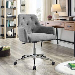 Rosevera Hardy Home Office Chair with Height Adjustability and Button Tufting, Standard, Gray
