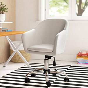 IDS Online Modern Mid Back Faux Leather Swivel Home Office Task Desk Chair with Arms, White