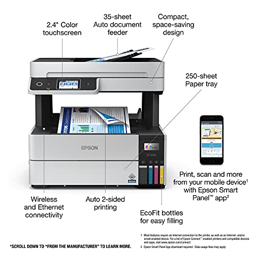 Epson EcoTank Pro ET-5170 Wireless Color All-in-One Supertank Printer with Scanner, Copier, Fax Plus Auto Document Feeder | The Storepaperoomates Retail Market - Fast Affordable Shopping