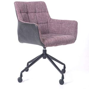 Blairot Home Office Chair Dutch Velvet Diamond Pattern Mid-Back Office Desk Chair Without Lift Function Computer Swivel Chair with Metal Base Legs for Bedroom Home Office