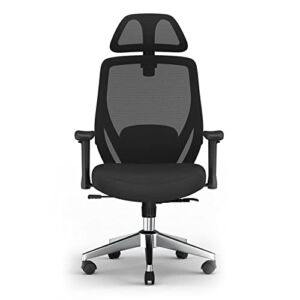 LIANFENG Ergonomic Office Chair High Back Desk Chair with Adjustable Lumbar Support Breathable Mesh 130 Degree Reclining & Rocking Computer Office Chair (Black)