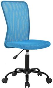 HGS Armless Task Chair Ergonomic Office Computer Desk Chair Mesh Home Office Chair with Lumbar Support Swivel Rolling Chair for Adults No Armrest Height Adjustable, Blue