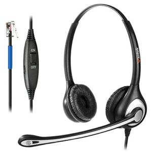 Wantek Phone Headset with Microphone Noise Cancelling, RJ9 Telephone Headsets Compatible with Cisco Office Phones 7940 7942 7945 7960 7962 7965 7811 7821 8811 8841 8845 8851 Plantronics M12 M22