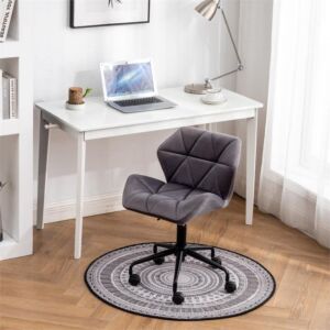 Roundhill Furniture Eldon Diamond Tufted Adjustable Swivel Office Chair, Gray