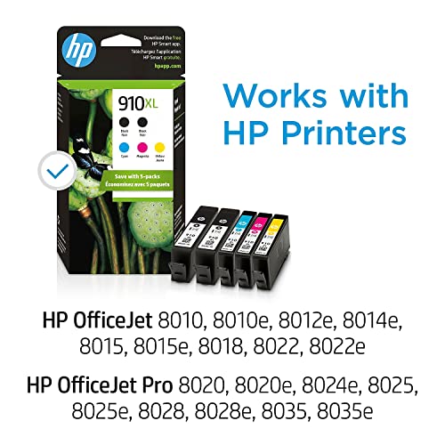 HP 910Xl (6Za58an) Ink Cartridges (Cyan Magenta Yellow Black) 5-Pack in Retail Packaging | The Storepaperoomates Retail Market - Fast Affordable Shopping