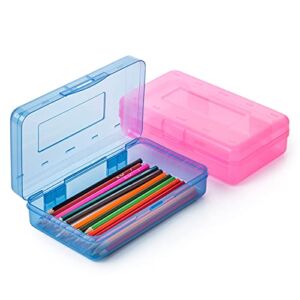 Mr. Pen- Pencil Box, 2 Pack, Assorted Color, Pencil Case for Kids, Pencil Box for Kids, Plastic Pencil Box, Hard Pencil Case, School Supply Box, Crayon Box Storage, Plastic Box, Christmas Gifts