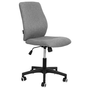 Task Chair Low Back Design Fabric Armless Computer Chair 360°Swivel Office Home Task Office Chair Rolling Task Chair with Backrest Office Home Furniture Chair Student Chair Salon Chair,Grey