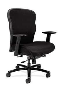 HON Wave Mesh Big and Tall Executive Chair | Knee-Tilt | Adjustable Arms | Black Fabric Seat | HVL705 Model