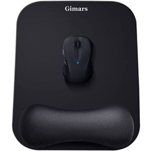 Gimars Large Smooth Superfine Fibre Memory Foam Ergonomic Mouse Pad Wrist Rest Support – Mousepad with Nonslip Base for Laptop, Computer, Gaming & Office