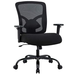 Big and Tall 400lb Office Chair, Ergonomic Executive Desk Chair Rolling Swivel Chair Adjustable Arms Mesh Back Computer Chair with Lumbar Support Task Chair for Women, Men (Black)