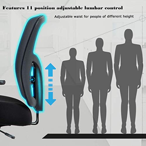 Big and Tall 400lb Office Chair, Ergonomic Executive Desk Chair Rolling Swivel Chair Adjustable Arms Mesh Back Computer Chair with Lumbar Support Task Chair for Women, Men (Black) | The Storepaperoomates Retail Market - Fast Affordable Shopping
