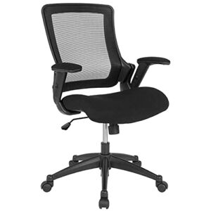 Flash Furniture Mid-Back Black Mesh Executive Swivel Office Chair with Molded Foam Seat and Adjustable Arms
