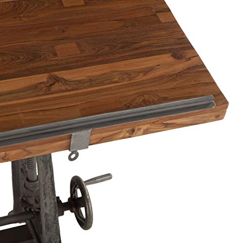 The House of Trade Vintage Drafting Table | Beirut Industrial Artist Desk Also Used as Full Standing Desk with Reclaimed Wood Table Top. Crank Adjustable Desk with Iron Cast Base, and tilt top Desk. | The Storepaperoomates Retail Market - Fast Affordable Shopping