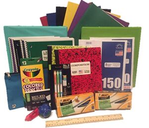 Secondary School Supply Pack – 25 Essential Items for College, High School or Middle School. Includes Pencils, Paper, Binders, Notebooks, Folders and More! 25 Piece Bundle