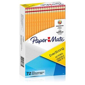 Paper Mate EverStrong #2 Pencils, Reinforced, Break-Resistant Lead When Writing, 72-Count