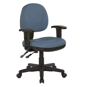 Office Star Ergonomic Sculptured Manager’s Chair with Adjustable Arms, Dillon Blue Fabric