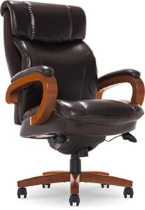La-Z-Boy Big and Tall Trafford Executive Office AIR Technology, High Back Ergonomic Chair with Lumbar Support, Brown Bonded Leather