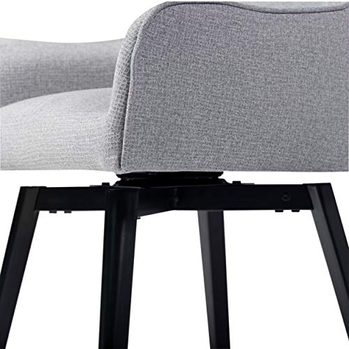 Studio Designs Home Contemporary Spire Luxe Swivel, Rotating, Upholstered, Accent Dining Arms and Metal Legs in Heather Gray Home-Office-Desk-Chairs, 25.5″ W x 24″ D x 35.5″ H | The Storepaperoomates Retail Market - Fast Affordable Shopping