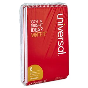 Universal 96920Pk Steno Books, Gregg Rule, 6 X 9, White Sheets, 80/Pad, Red Cover, 6 Pads/Pack