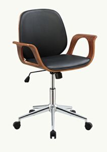 ACME Furniture Carmen Office Chair, Black PU/Walnut