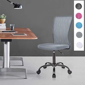 Ergonomic Office Chair Cheap Desk Chair Mesh Computer Chair Comfortable Back Support Modern Executive Desk Chair with wheels, Mid Back Adjustable Rolling Swivel Chair Desk for Home Office Women – Gray