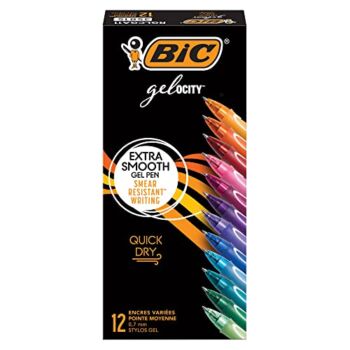 BIC Gelocity Quick Dry Gel Pens, Medium Point (0.7mm), Assorted Colors, Retractable Gel Pens with Comfortable Full Grip, 12-Count Pack (RGLCGA11-AST) | The Storepaperoomates Retail Market - Fast Affordable Shopping