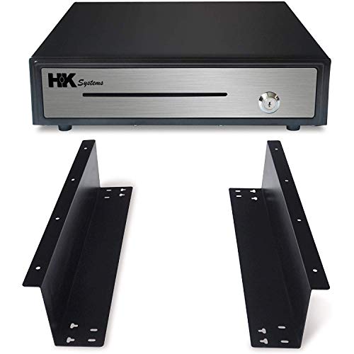 HK SYSTEMS 16″ Heavy Duty Black “Push” Open Cash Drawer, 5B5C with Under Counter Mounting Metal bracket | The Storepaperoomates Retail Market - Fast Affordable Shopping