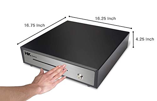HK SYSTEMS 16″ Heavy Duty Black “Push” Open Cash Drawer, 5B5C with Under Counter Mounting Metal bracket | The Storepaperoomates Retail Market - Fast Affordable Shopping