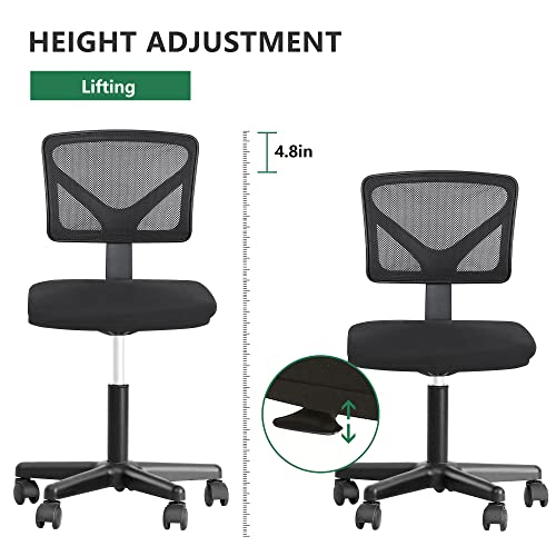 Home Office Chair Executive Rolling Swivel Ergonomic Chair, Computer Chair with Lumbar Support Task Mesh Chair Armless Desk Chair,Black | The Storepaperoomates Retail Market - Fast Affordable Shopping