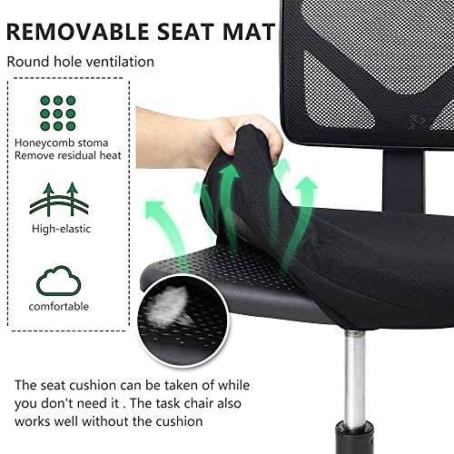 Home Office Chair Executive Rolling Swivel Ergonomic Chair, Computer Chair with Lumbar Support Task Mesh Chair Armless Desk Chair,Black | The Storepaperoomates Retail Market - Fast Affordable Shopping