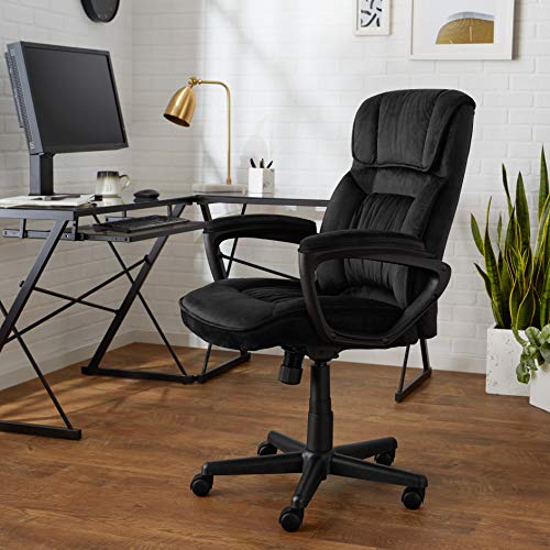Amazon Basics Classic Office Desk Computer Chair – Adjustable, Swiveling, Ultra-Soft Microfiber – Black, Lumbar Support | The Storepaperoomates Retail Market - Fast Affordable Shopping