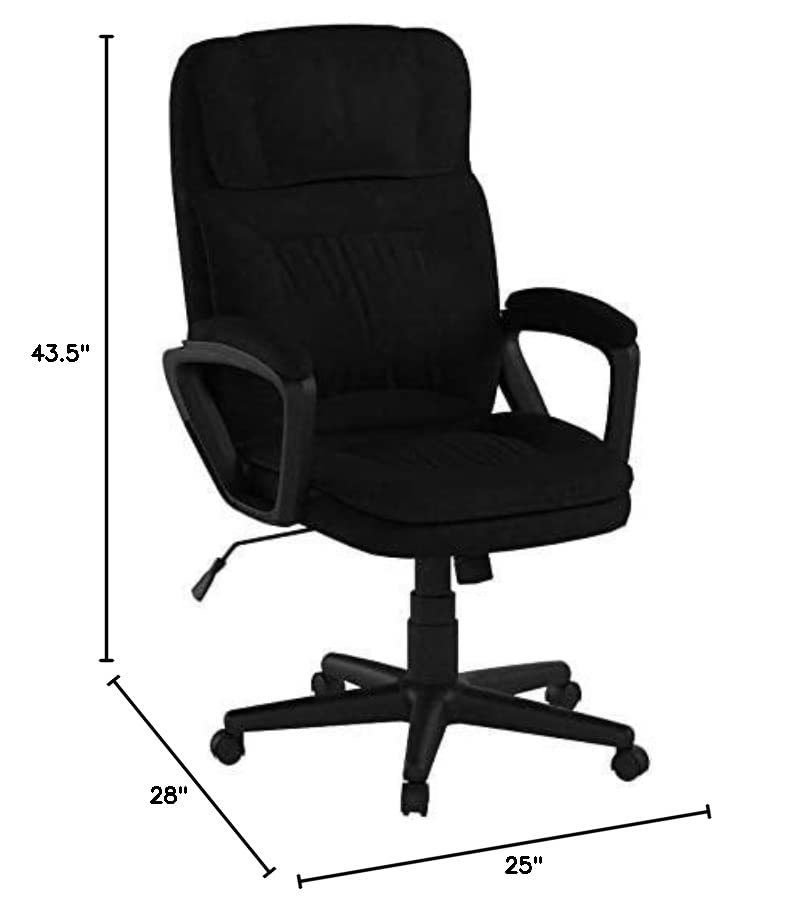 Amazon Basics Classic Office Desk Computer Chair – Adjustable, Swiveling, Ultra-Soft Microfiber – Black, Lumbar Support | The Storepaperoomates Retail Market - Fast Affordable Shopping