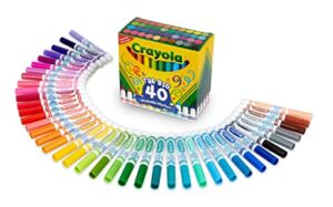 Crayola Ultra Clean Washable Markers For School, Stocking Stuffers, Gifts For Kids, 40 Classic Colors