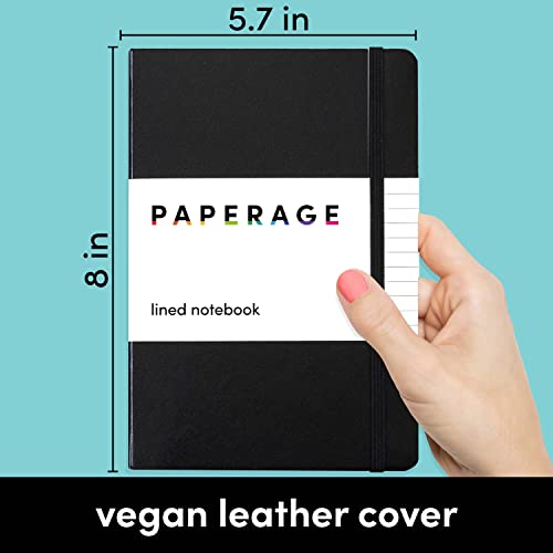 PAPERAGE Lined Journal Notebook, (Black), 160 Pages, Medium 5.7 inches x 8 inches – 100 GSM Thick Paper, Hardcover | The Storepaperoomates Retail Market - Fast Affordable Shopping