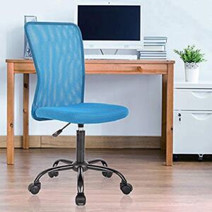 Meet Perfect Office Chair, Mid Back Armless Ergonomic Adjustable Rolling Swivel Back Support Executive Desk Chair, Computer Mesh Chair Modern Task Chair with Wheels for Home and Office- Blue