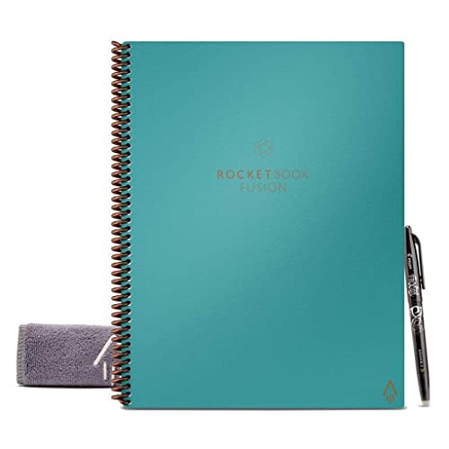 Rocketbook Fusion Smart Reusable Notebook – Calendar, To-Do Lists, and Note Template Pages with 1 Pilot Frixion Pen & 1 Microfiber Cloth Included – Neptune Teal Cover, Letter Size (8.5″ x 11″) | The Storepaperoomates Retail Market - Fast Affordable Shopping