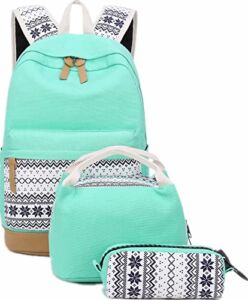 School Backpacks for Teen Girls Lightweight Canvas Backpack Bookbags Set Medium