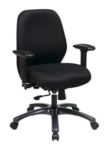 Office Star High Intensity Use Ergonomic Chair with 2-To-1 Synchro Tilt, Black,Mid-Back,54666-231