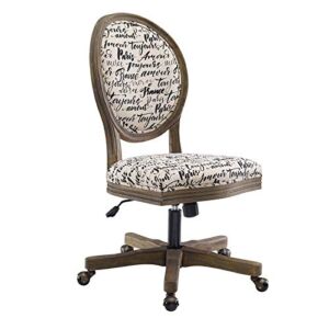 Linon Corden Paris Wood Upholstered Office Chair in Beige