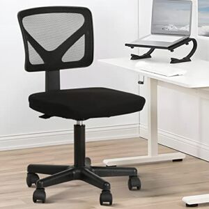 Office Chair Ergonomic Desk Chair, Armless Task Chairs Mid Back Mesh Computer Chair Home Office Chair Swivel Rolling Adjustable Black Chair for Small Space