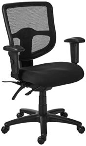 Office Star Ergonomic ProGrid Back Task Chair with Ratchet Back Height Adjustment and Dual Function Control, Black